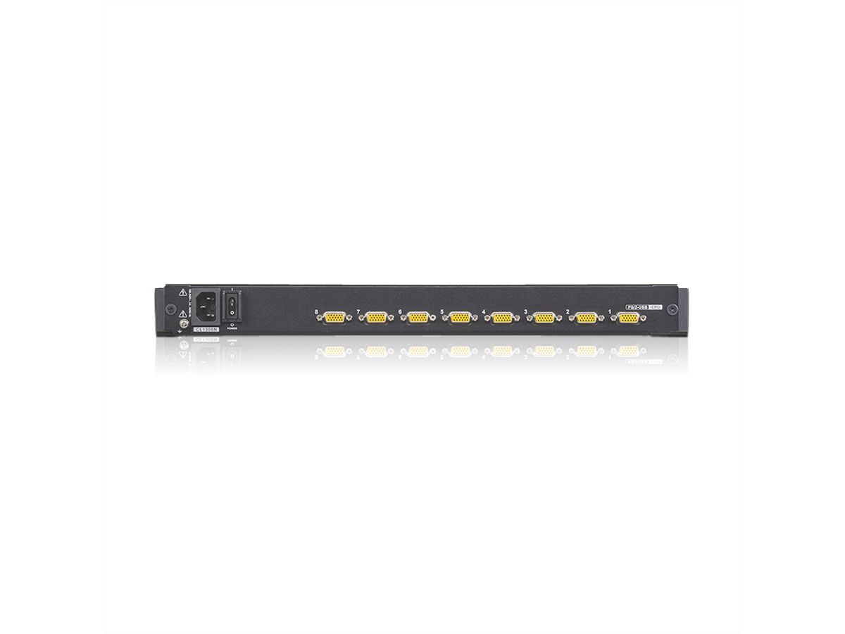 ATEN CL1308N KVM switch, 48 cm TFT, VGA, PS/2-USB, 8-poorts, Duitse toetsenbord indeling