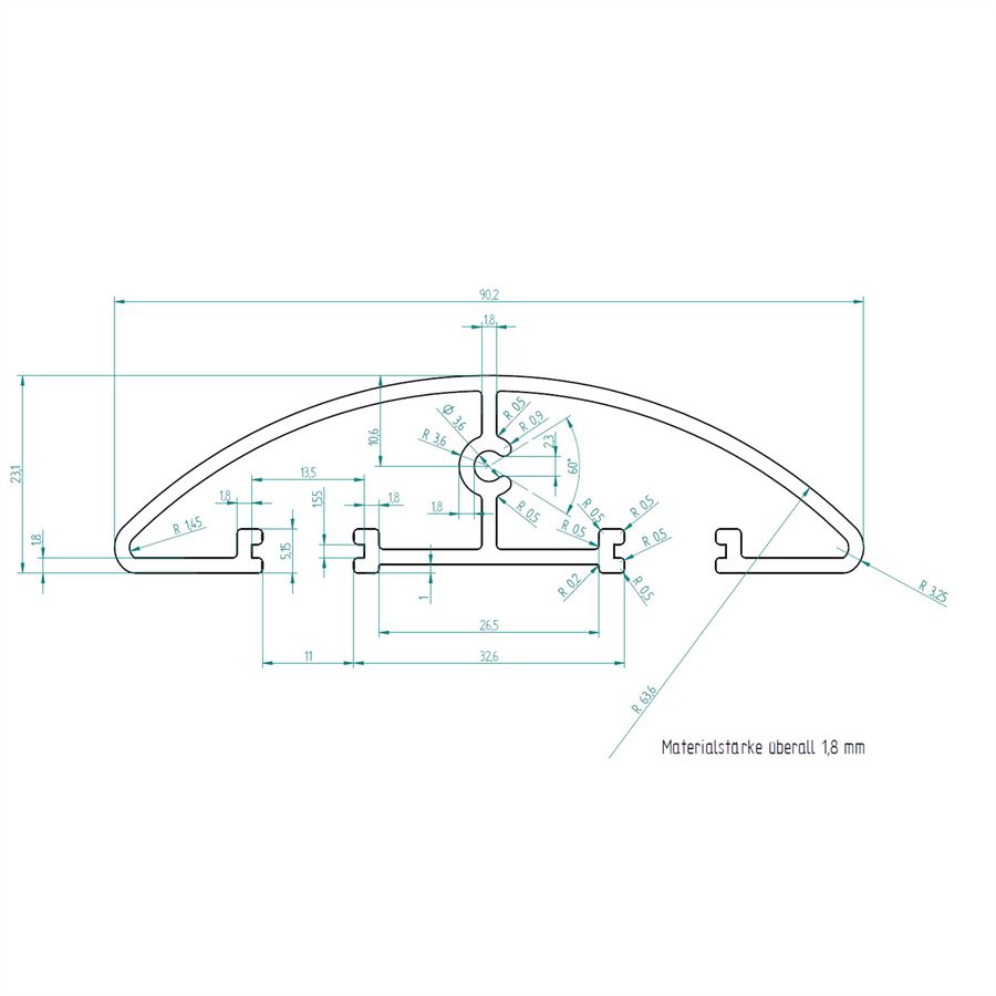 BACHMANN Easy-Bridge 100cm ALU zilver geanodiseerd