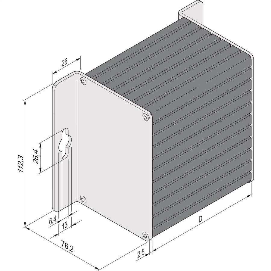 SCHROFF Minipac Rectangular Shape Case, Wall Mount