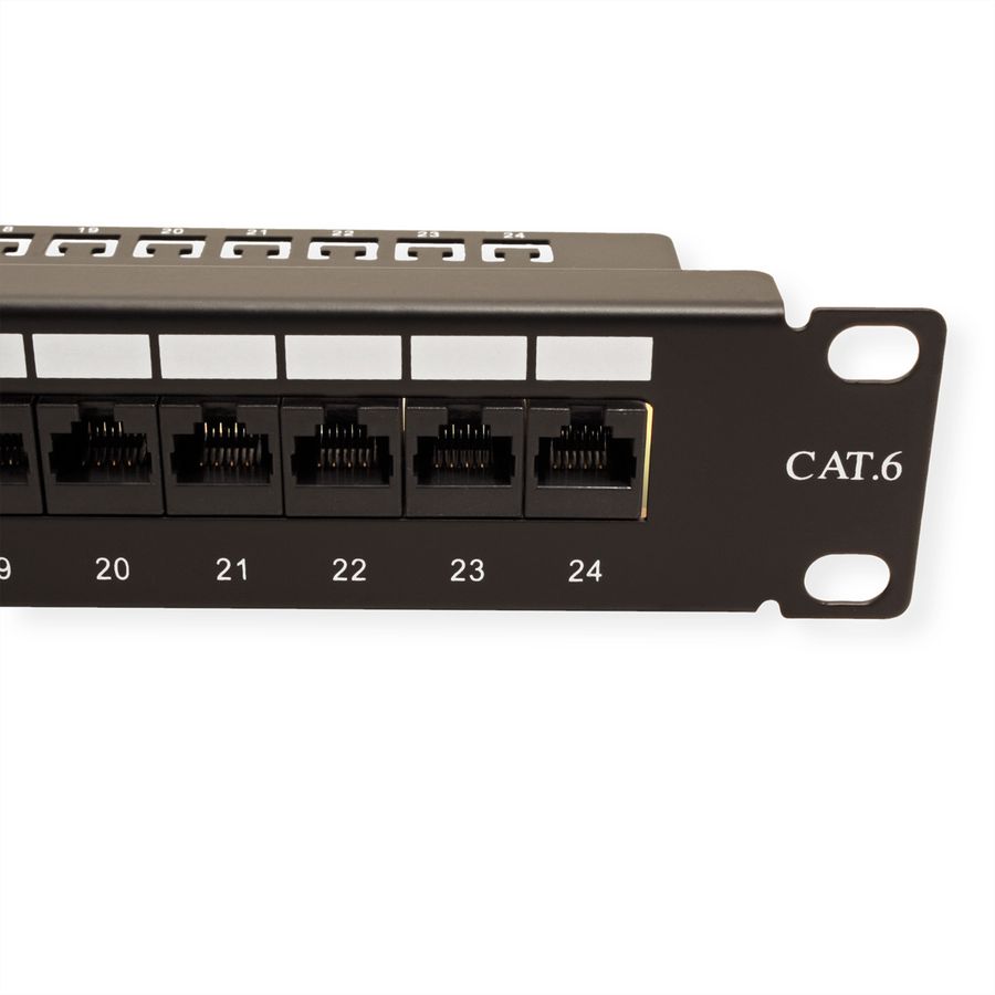 VALUE Cat.6 (Class E) 19" Patch Panel, 24 Ports, UTP, black