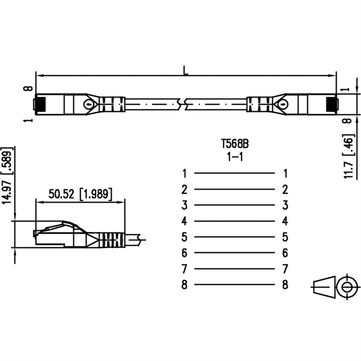 METZ CONNECT Patchkabel Cat.6A AWG 26, grijs, 0,2 m