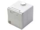 METZ CONNECT IP44 surface-mounted module housing, hinged cover & lock, 2 port unequipped for Keystone, grey