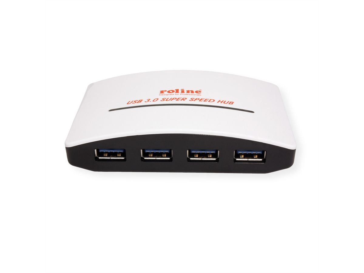 ROLINE USB 3.2 Gen 1 Hub, "Black and White", 4 poorts, met voeding