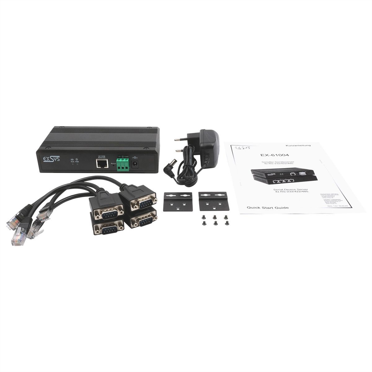 EXSYS EX-61004 Ethernet zu 4 x Seriell RS-232/422/485