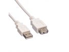 VALUE USB 2.0 Cable, A - A, M/F, white, 1.8 m