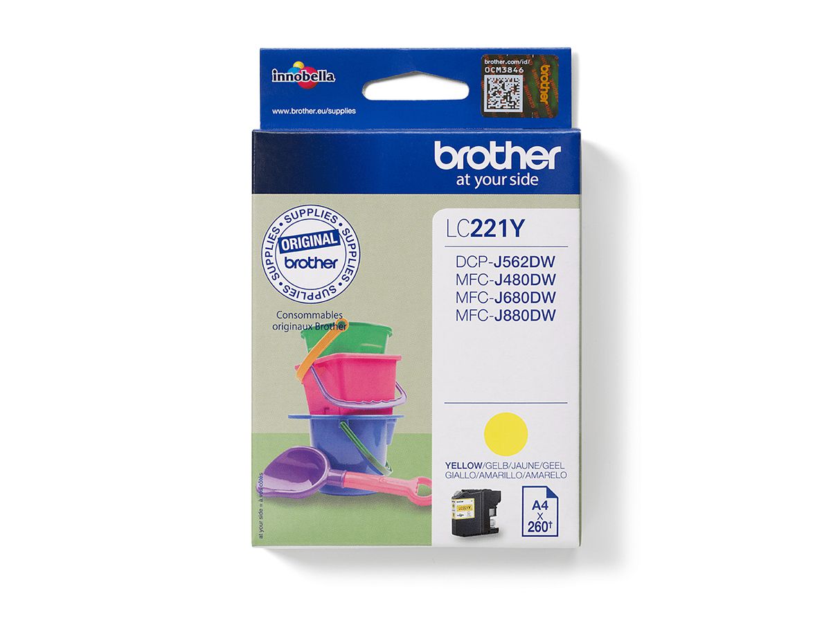 Brother LC221Y inktcartridge 1 stuk(s) Origineel Geel