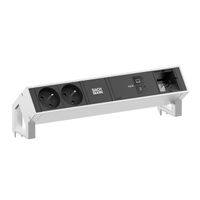 BACHMANN DESK2 2xUTE 1xUSB C/C 100W, 1xCM L=0,2m INOX