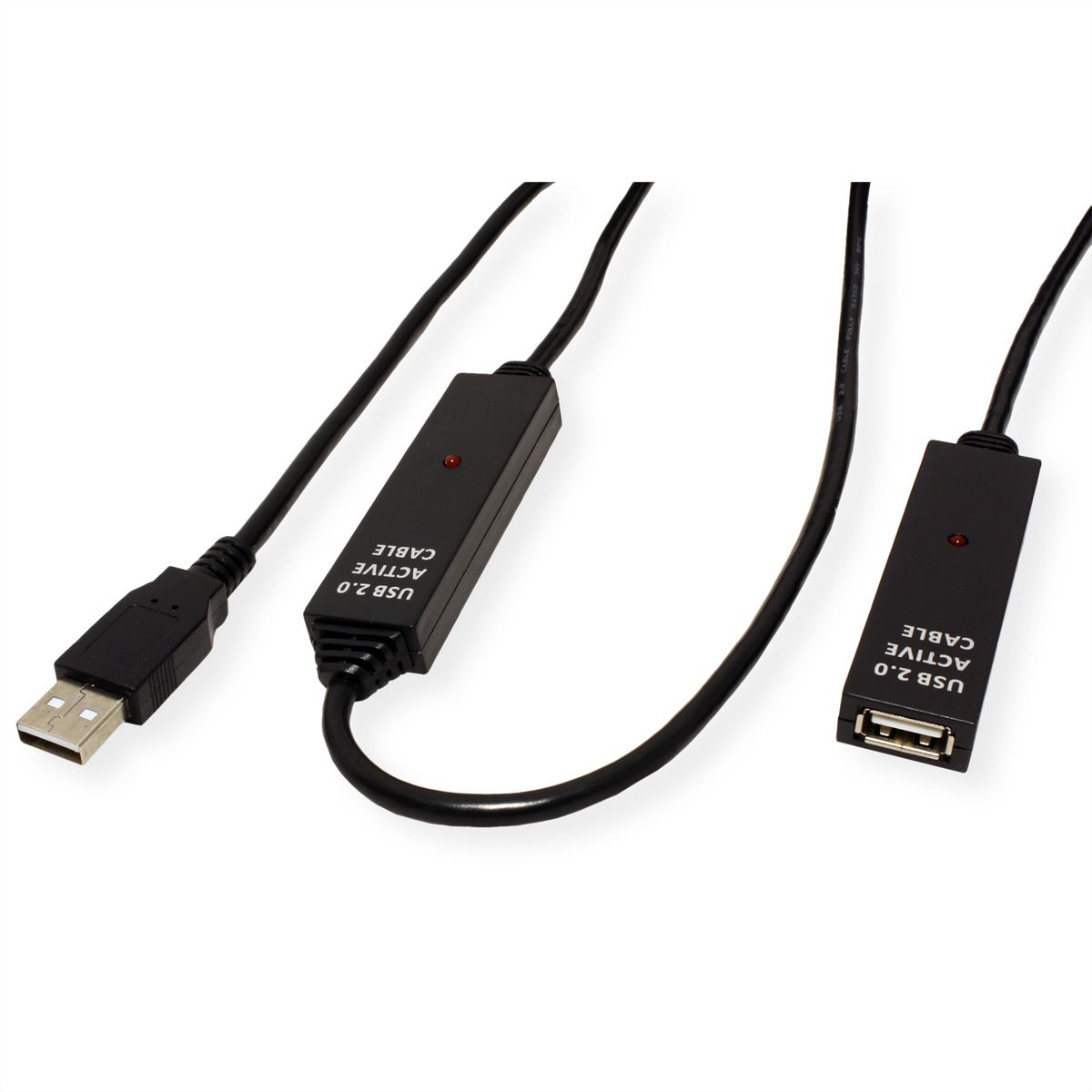 VALUE USB 2.0 verlengkabel actief, zwart, 30 m