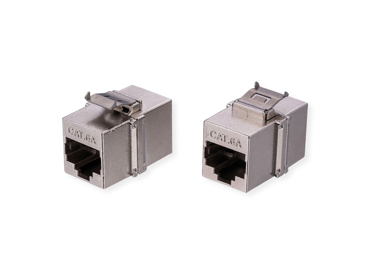 VALUE Cat.6A (Class EA) Keystone Modular Coupler, RJ-45, shielded, short, silver