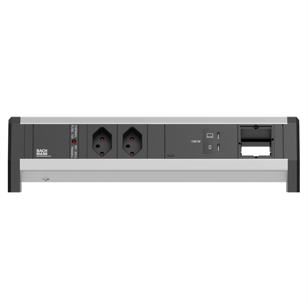 BACHMANN DESK 2xCH 90° 1xUSB C/C 100W, 1xCM