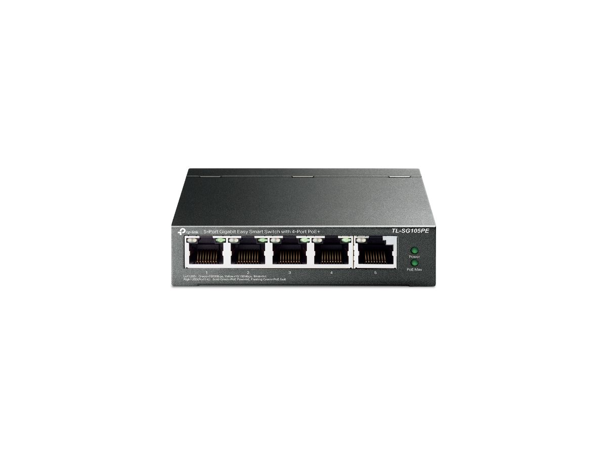 TP-Link TL-SG105PE netwerk-switch Managed L2 Gigabit Ethernet (10/100/1000) Power over Ethernet (PoE) Zwart