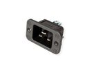 BACHMANN IEC320 C20 appliance inlet plug, black, thermoplastic, screw connection