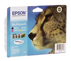 T071540, Inktcartridge Multipak, zwart, cyaan, magenta, geel voor EPSON Stylus D78 / D92 / D120 / DX4000 / DX4050 / DX4400 / DX5000 / DX5050 / DX6000 / DX6050 / DX7000F / DX7400 / DX8400 / S21 / SX110 /
