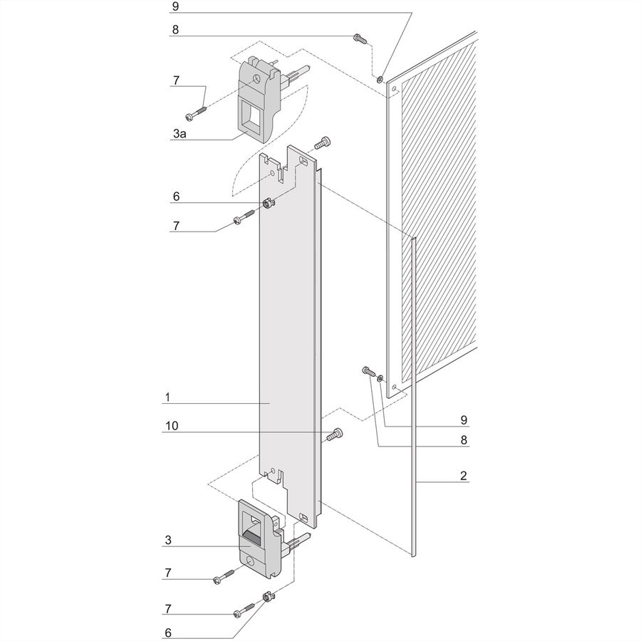 SCHROFF-insteekset met IET-handgreep, afgeschermd, zwart, 6 HE, 12 HE