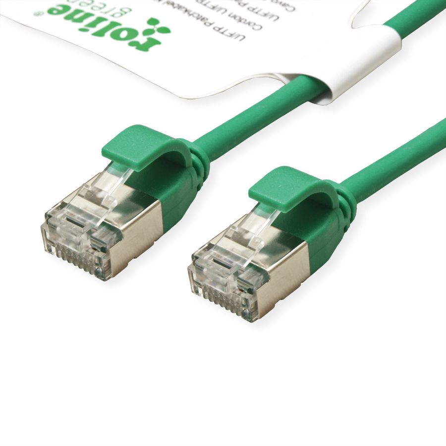 ROLINE GREEN F/UTP DataCenter Patchkabel Cat.6A (Class EA), LSOH, extra dun, groen, 2 m