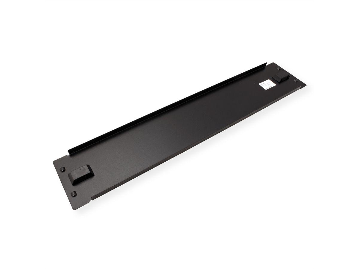 19" Blank Panel, Snap-in, 2U, Metal, RAL 9005 black