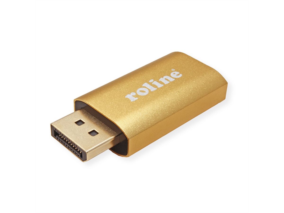 ROLINE GOLD 4K DisplayPort/HDMI Adapter, Actief, v1.2, DP Male - HDMI Female