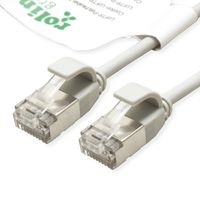 ROLINE GREEN F/UTP DataCenter Patchkabel Cat.6A (Class EA), LSOH, extra dun, grijs, 0,15 m