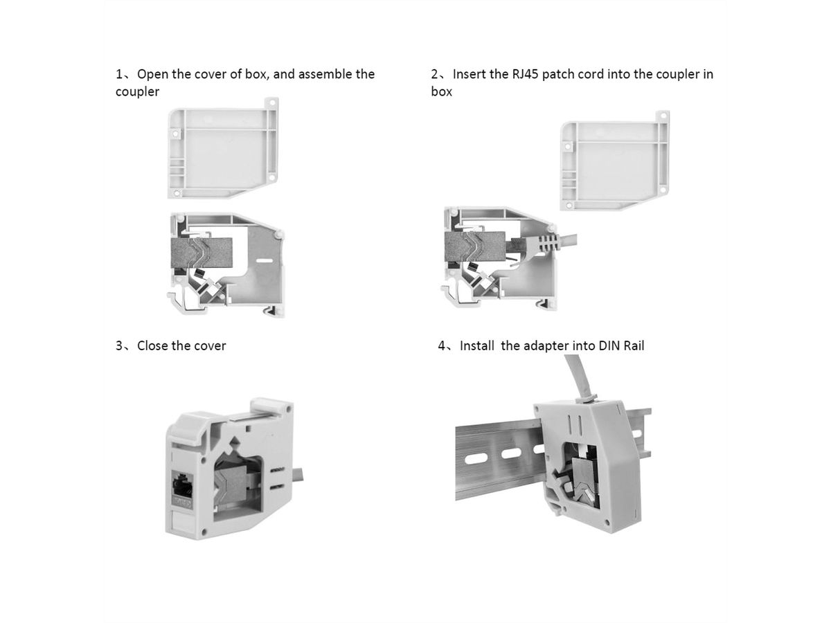 ROLINE Keystone Holder, empty, DIN-Rail, 180°