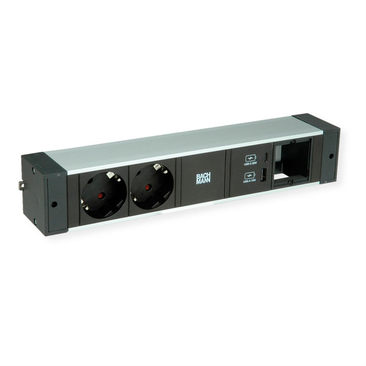 BACHMANN DESK RAIL 2xprotective contact USB A&C, USB Charger 22W 1xABD 2.0m GST18