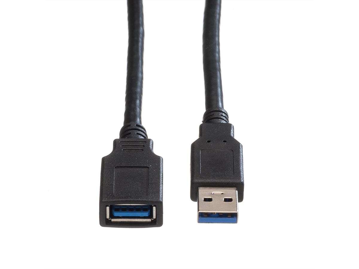 ROLINE USB 3.2 Gen 1 Kabel, type A-A, M/F, zwart, 1,8 m