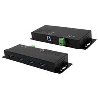 EXSYS EX-1184HMVS-2 4-poorts metalen USB 3.2 Gen1 incl. schroefbare kabel Overspanningsbeveiliging