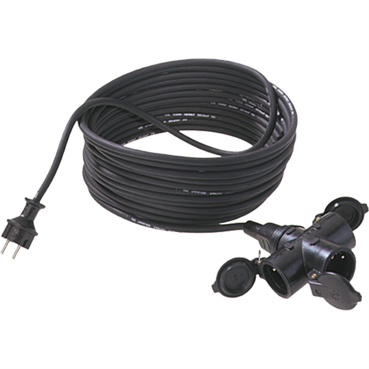 BACHMANN Extension 3G1,5mm² , H07RN-F rubber/neoprene 3-way, black, 10 m