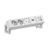 BACHMANN DESK2 wit 2xUTE 1xschakelaar 1xUSB A/C 22W 0,2m GST18