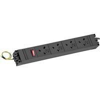 BACHMANN STEP BASE 4xUK 45° 1xswitch GST18 incl. earthing, black