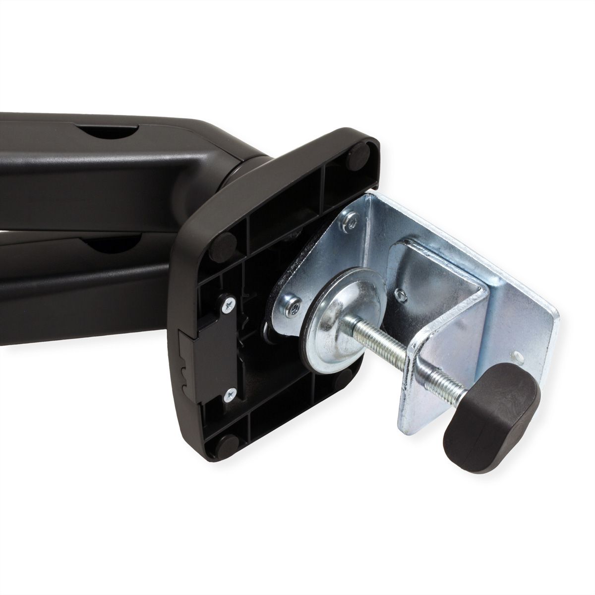 VALUE Dual LCD Monitorarm, tafelmontage, gasveer, 5 draaipunten, zwart