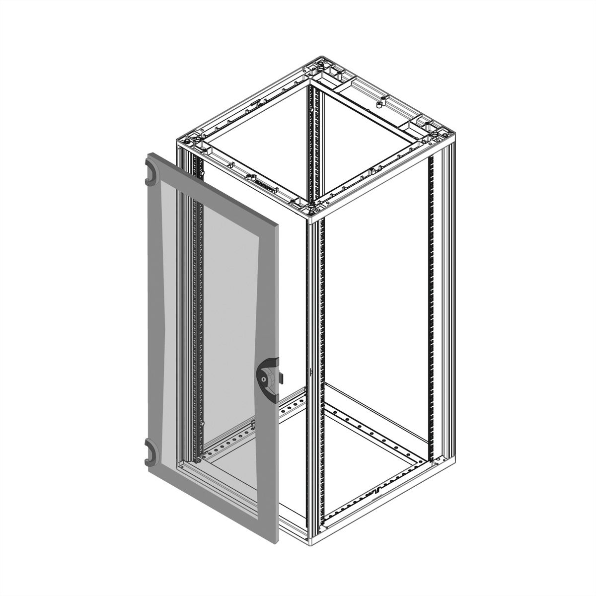 SCHROFF Novastar beglaasde acrylglas deur, RAL 7021, 16 HE 553W