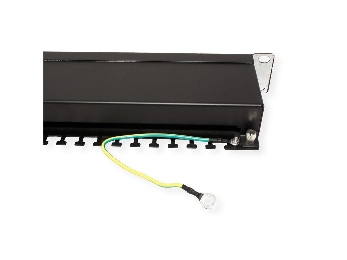 VALUE Cat.5e (Class D) 19"-Patchpanel, 24P, afgeschermd, zwart