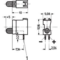 SCHROFF LED Ø 3,2 mm, korte uitvoering, montageplaat 1, rood, zwakstroom