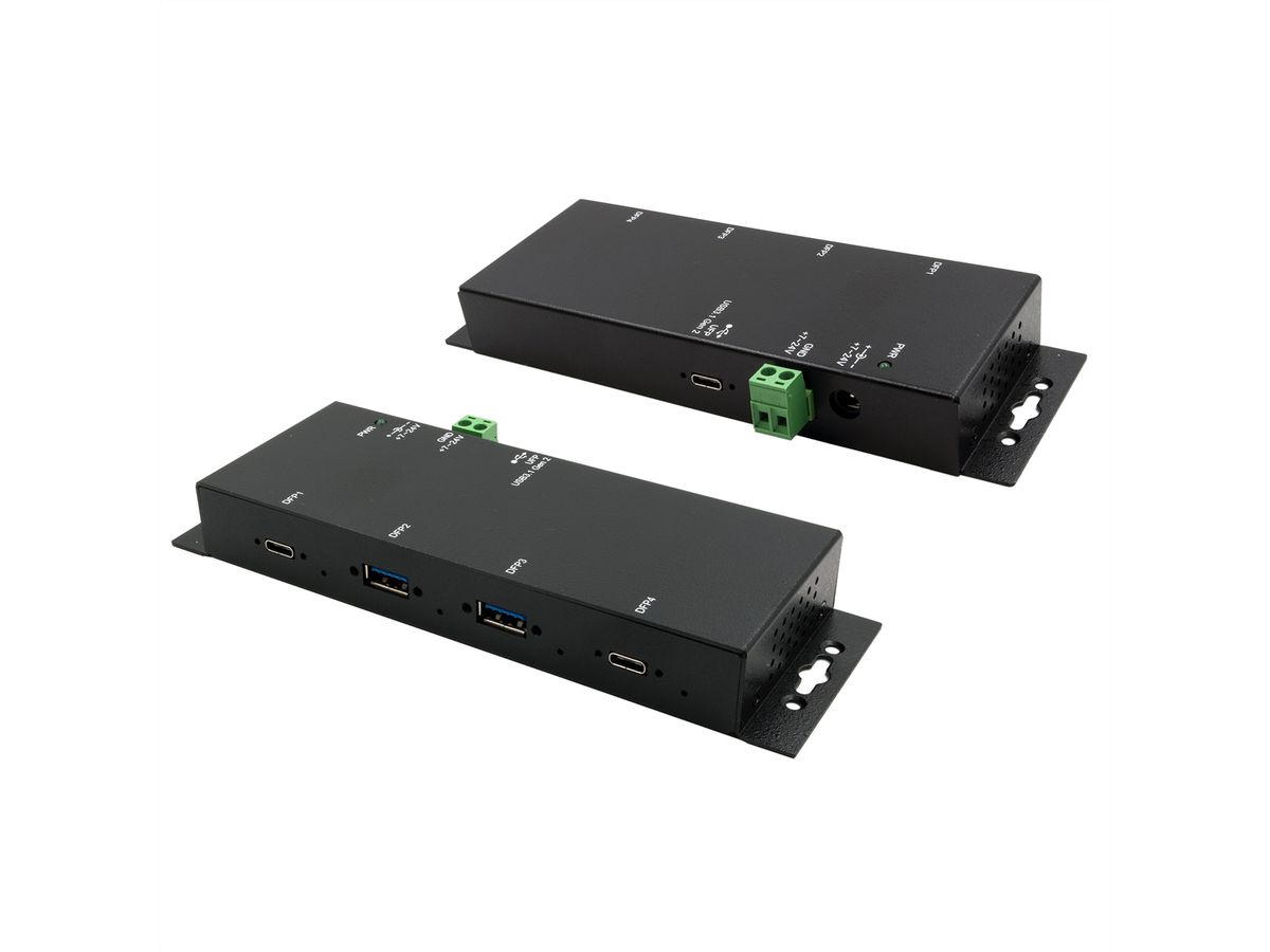EXSYS EX-1234HMVS 4 Port USB 3.2 Gen2 Hub mit 2x USB-C und 2x USB-A Anschluss