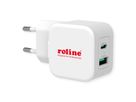 ROLINE USB Oplader met Eurostekker, 2 poorten (Type A QC3.0, Type C PD), 20W