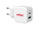 ROLINE USB Oplader met Eurostekker, 2 poorten (Type A QC3.0, Type C PD), 20W