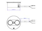 BACHMANN TWIST 2 1xCEE7/3 1xUSB A/C 22W 2.0m AEH stainless steel look round
