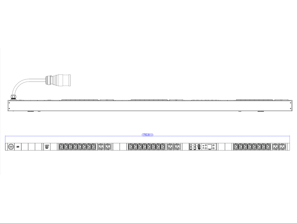 BACHMANN BN7000 3xRCM 24xC13 6xC19, Meting per fase 5G2,5 CEE3x16A Lan Switching.p.D.