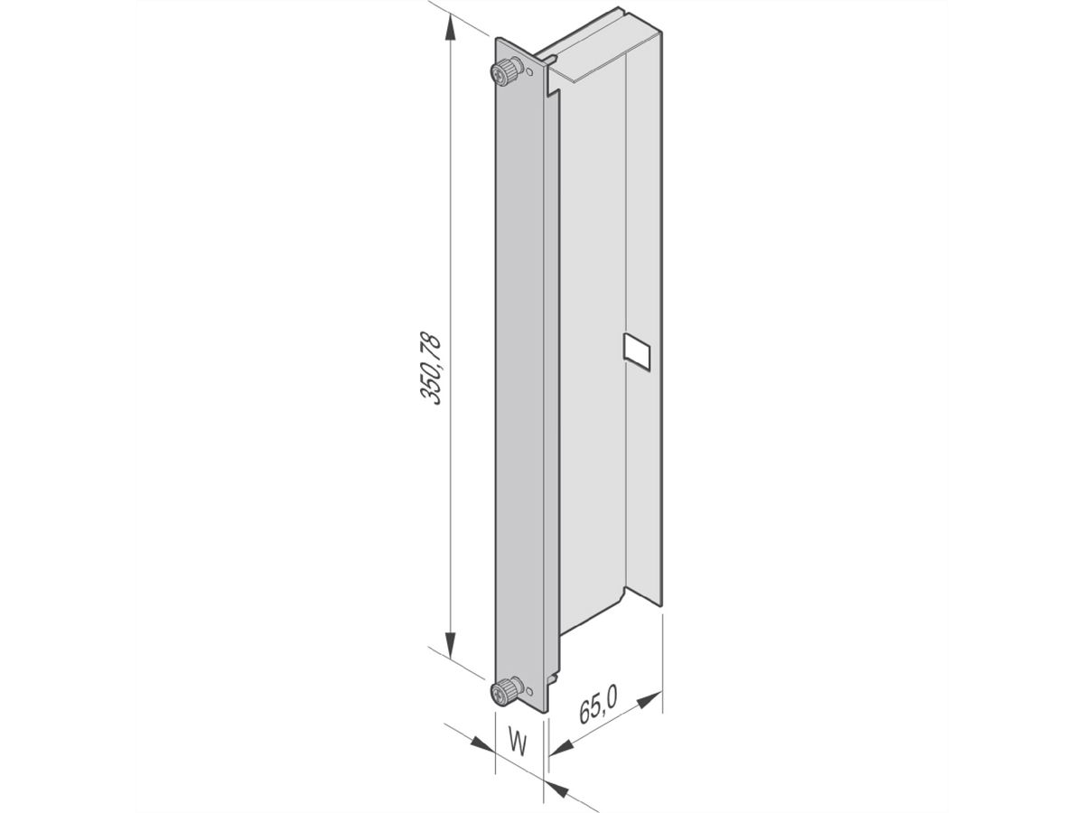 SCHROFF AdvancedTCA luchtdeflector 70 mm, met aluminium profiel, 8 HE, 6 PK