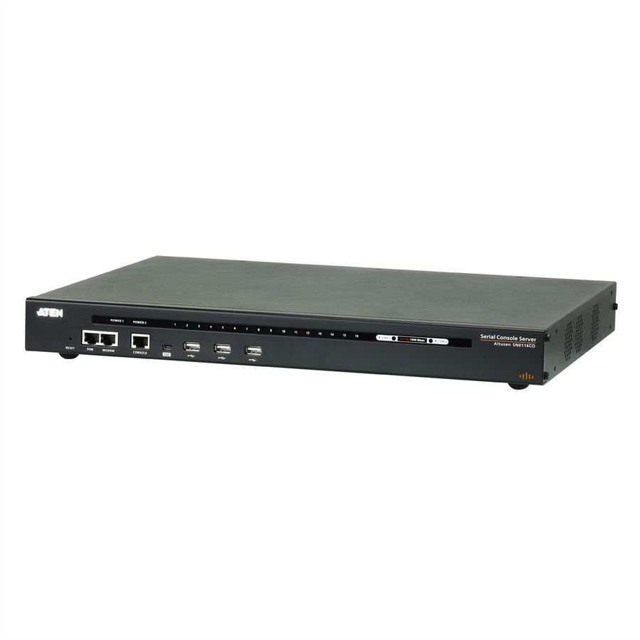 ATEN SN0116CO 16-poorts seriële consoleserver met dubbele voeding/LAN