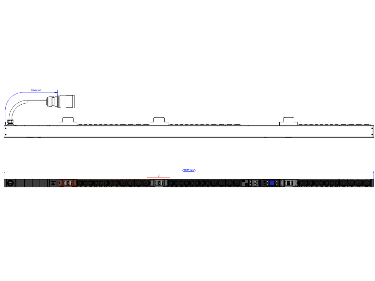 BACHMANN BN3000 RCM 24xC13 12xC19 6xLS, Measurement per phase, diff measurement