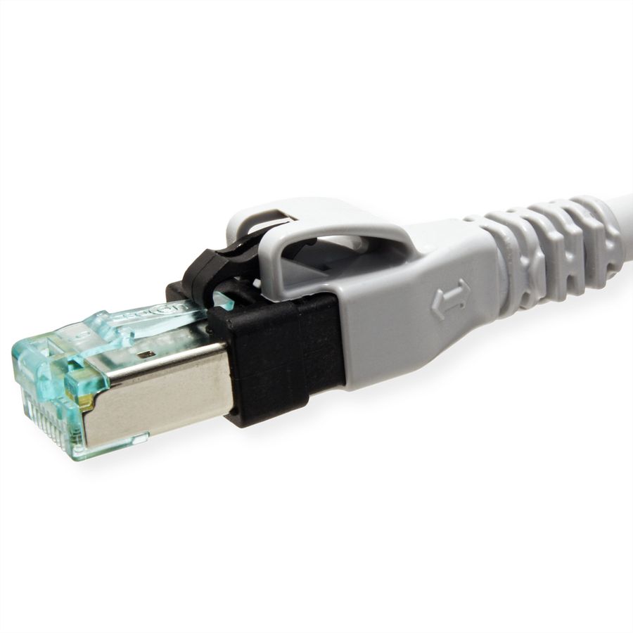 EasyLan DualBoot PushPull IP20 patchkabel, Cat.6A (Klasse EA), S/FTP, grijs, 0,5 m