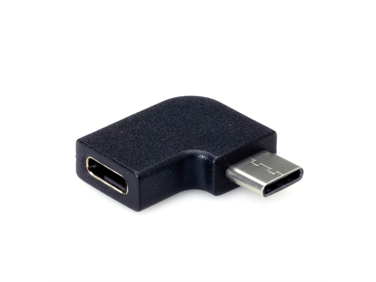 VALUE Adapter, USB 3.2 Gen 2, Type C - C, M/F, 90° Haaks, zwart