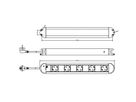 BACHMANN PRIMO socket strip 5x earthing contact, aluminium, socket outlet spacing 85mm, 1.75 m