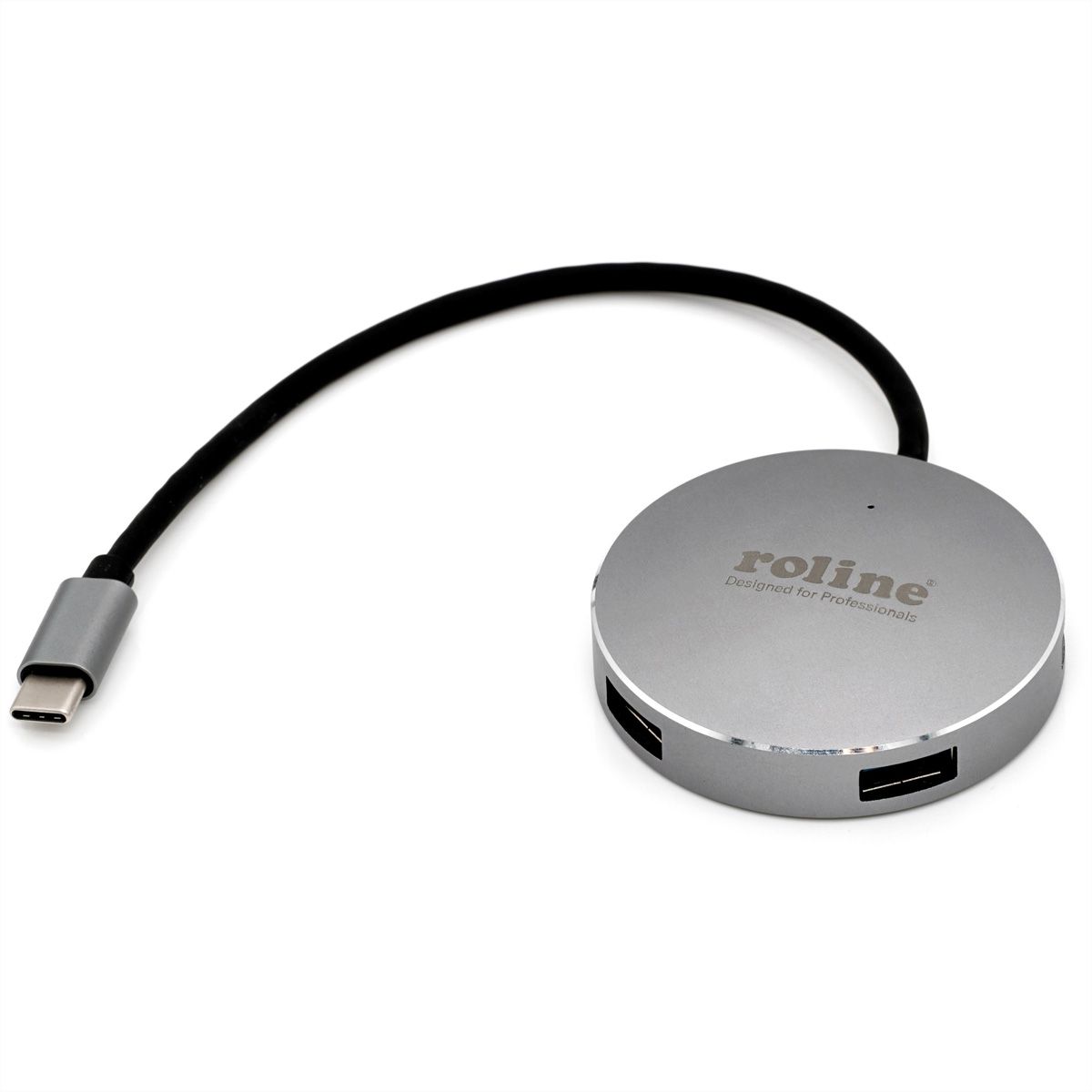 ROLINE USB 3.2 Gen 1 hub, rond, 4-voudig, type C aansluitkabel