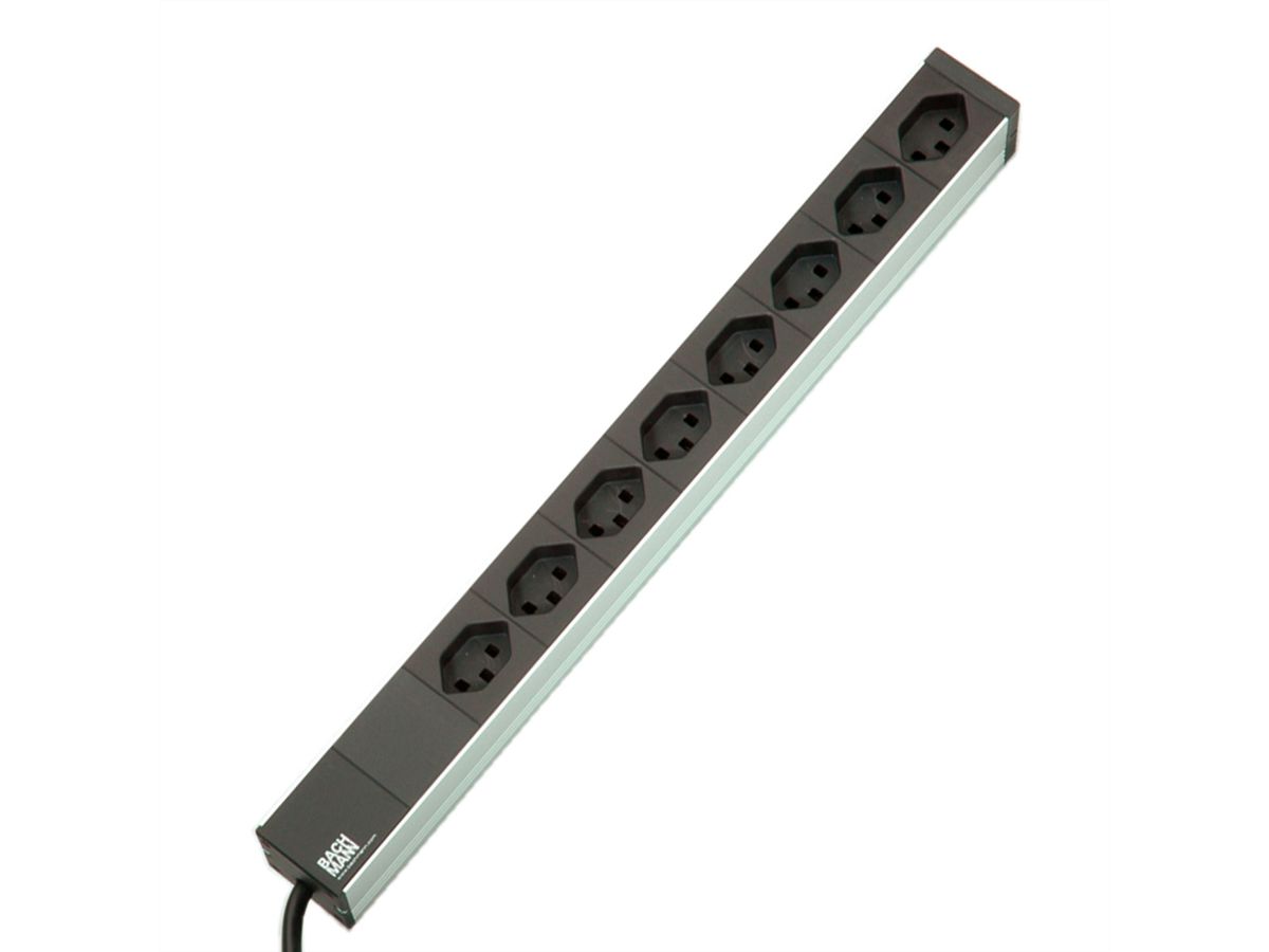 BACHMANN 19" Steckdosenleiste, 8xT23 Buchsen, Schweiz (CH)