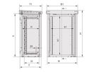 SCHROFF buitendeurkast met enkele deur, 1100H 20 HE, 700W 500D