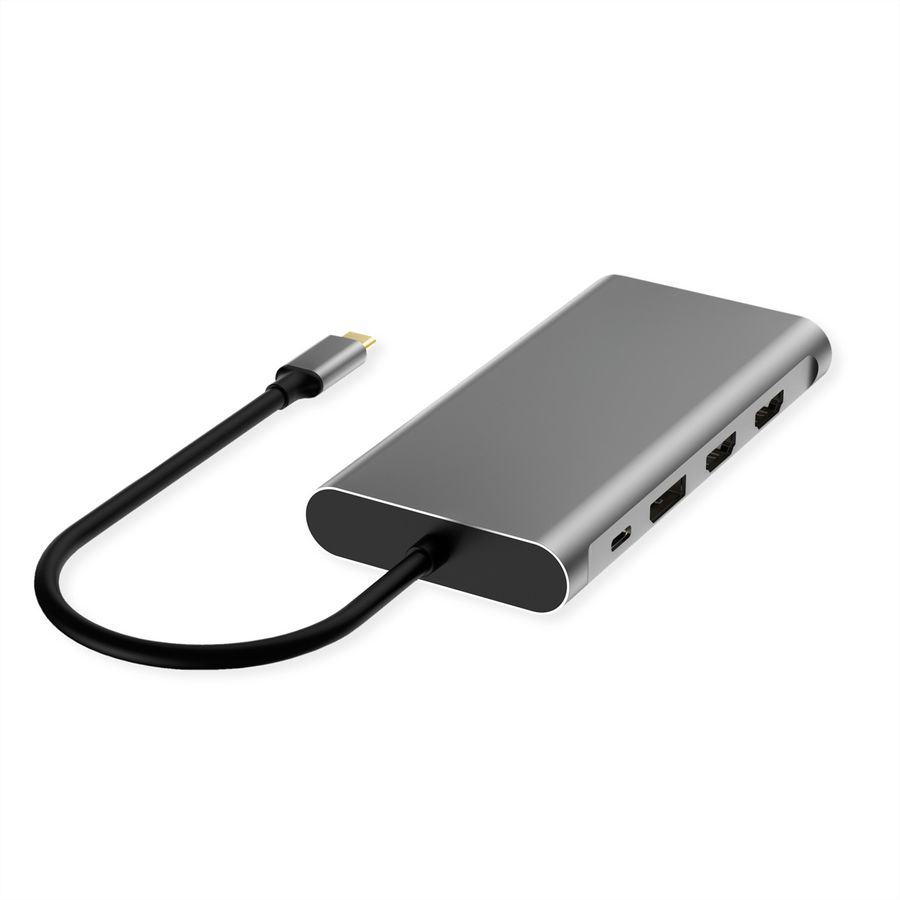 VALUE USB Type-C dockingstation, 4k HDMI, DP, VGA, Gigabit Ethernet, USB-C, USB-A, PD