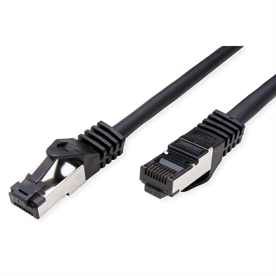 VALUE S/FTP Patch Cord Cat.8 (Class I), stranded, LSOH, PoE, black, 1 m