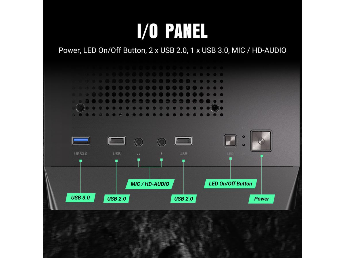 ANTEC AX26 RGB Elite PC case Midi Tower Gaming ATX, black